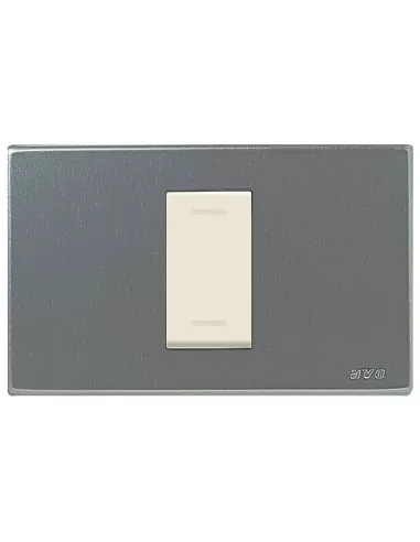 Placa metálica Ave 1 módulo visón 45p41 serie blanca