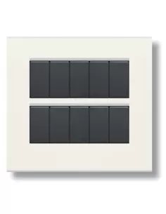 Ave placca zama45 metallo 10 moduli bianco banquise 45p910bg serie zama