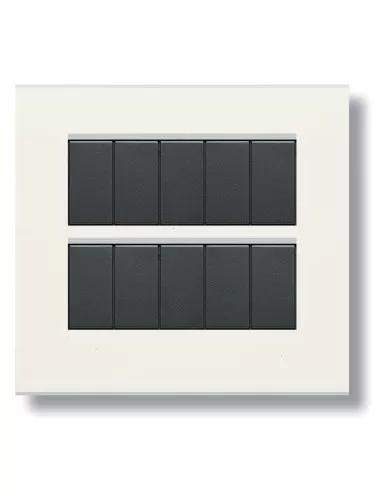 Placa metálica Ave zama45 10 módulos blanco banquise 45p910bg serie zama