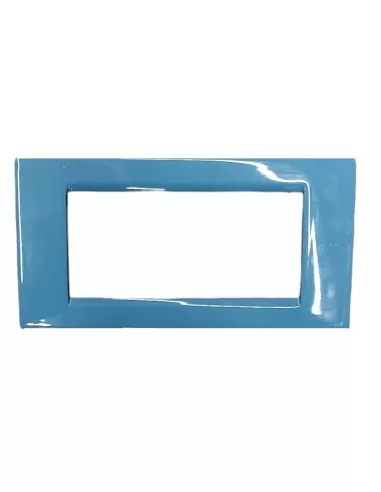 Plaque métallique 4 modules Ave 45p94az, bleue