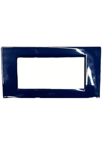 Ave placca zama45 metallo 4 moduli blu marine 45p94bm serie zama