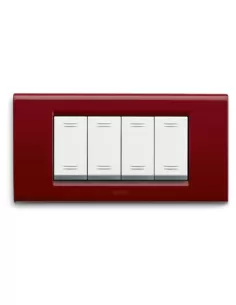 Ave placca zama45 metallo 4 moduli bordeaux 45p94bx serie zama