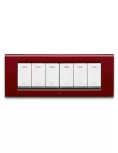 Ave placca zama45 metallo 6 moduli bordeaux 45p96bx serie zama