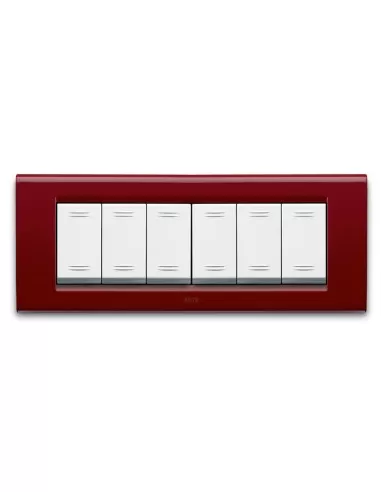Ave placca zama45 metallo 6 moduli bordeaux 45p96bx serie zama