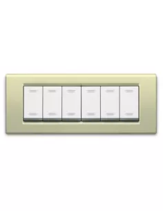 Ave placca zama45 metallo 6 moduli champagne 45p96cmc serie zama