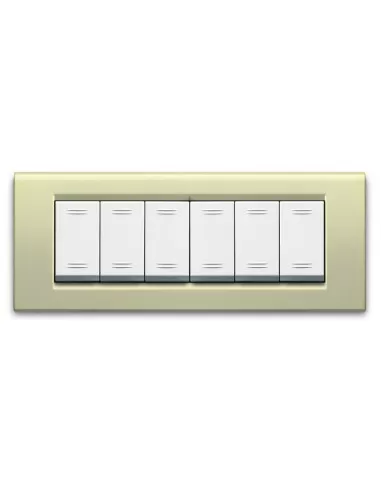 Ave placca zama45 metallo 6 moduli champagne 45p96cmc serie zama