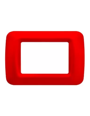Gewiss plato 3 plazas geranio sistema top rojo gw22523