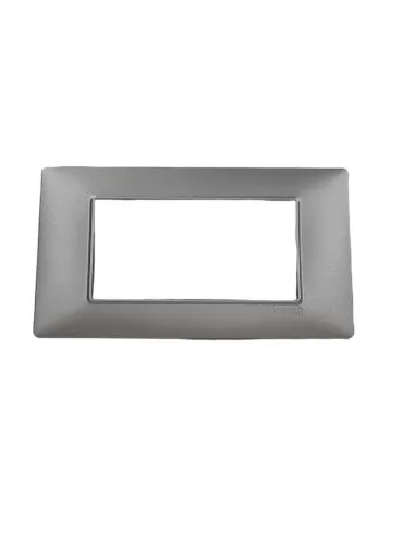 Vimar 14654.20 4-Module Plate, Matt Silver, Plana Series