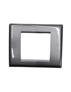 Ave 45p12gm placca tecnopolimero 2moduli grigio metallizzato per scatola tonda quadrata