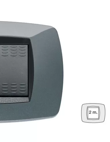 Master way plate 2 places metallic gray 39tc192