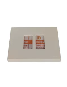 Bticino magic 502//12r 2-seater snap-on plate in ivory resin