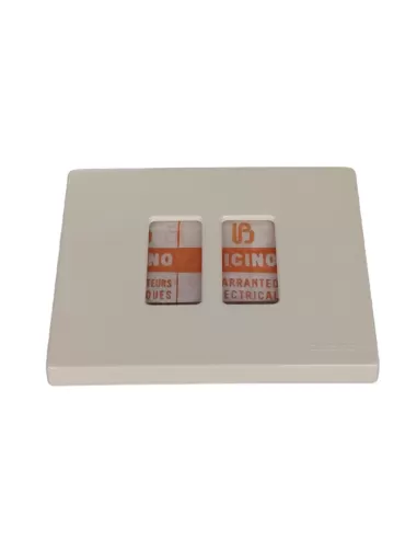 Bticino magic 502//12r 2-seater snap-on plate in ivory resin