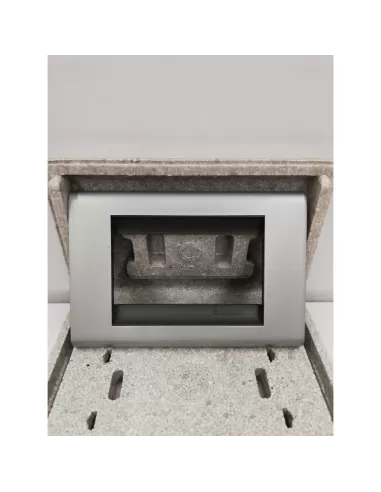 Placca living 3 posti cromo satinata