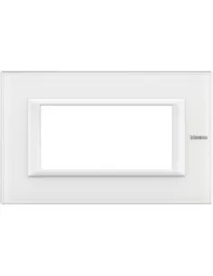 Bticino ha4804vbb axolute assiette 4 pièces en verre blanc