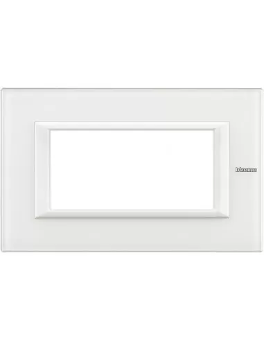 Bticino ha4804vbb axolute assiette 4 pièces en verre blanc