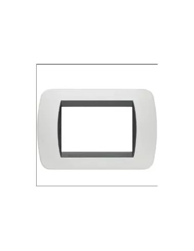 Plaque de transition 3 places Bticino l4863ba blanche Living International (support 4703 ou l4703)