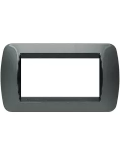 Bticino l4804ac living international plaque 4 places en acier anthracite