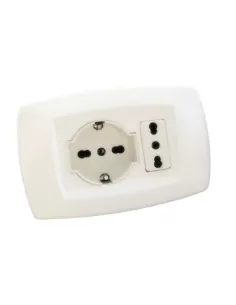 Master MD10SH1 Placca modi' schuko +1 posto bianco