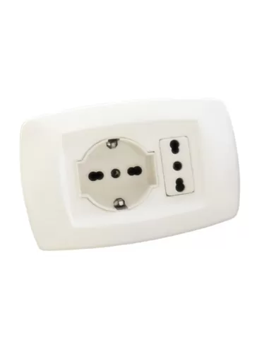 Plaque d'interrupteur Schuko Master MD10SH1 +1 blanc