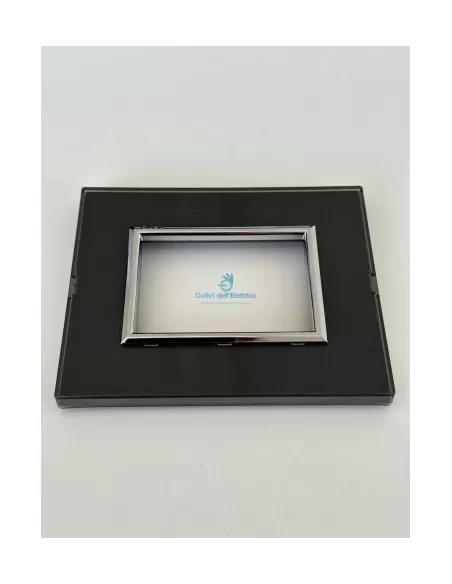 Plaque Marlanvil 7253.TI.NF.C Qube 3p techno-ice noire à paillettes - cr/c