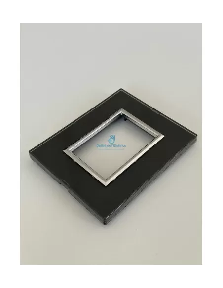 Plaque Marlanvil 7253.TI.NF.C Qube 3p techno-ice noire à paillettes - cr/c