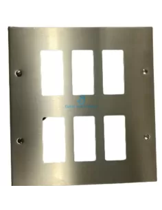 Vimar 08540 Aluminum plate anodized 3+3place 8000 series w/screws