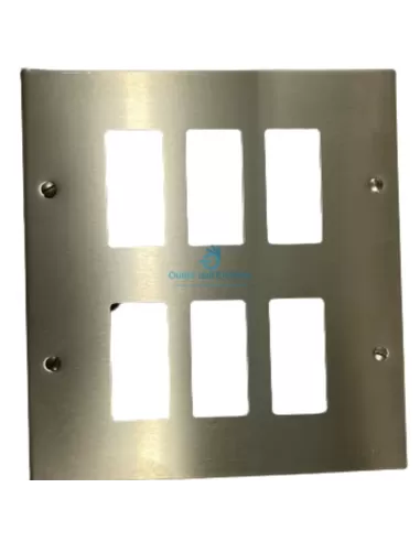 Vimar 08540 Placa Aluminio Anodizado 3+3 Plazas Serie 8000 C/Tornillos