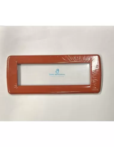 Vimar Idea 16756.03 Runde Platte 6 Module aus korallenrotem Metall