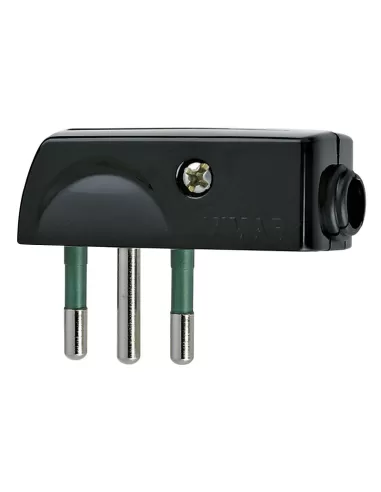 Vimar 00206 2P T 10A Spa 10A 90? Enchufe negro