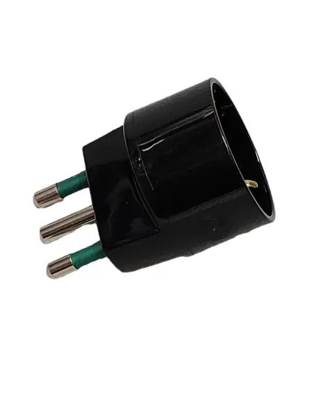 Adaptador Schuko triple Vimar 00303 de 16 A, color negro