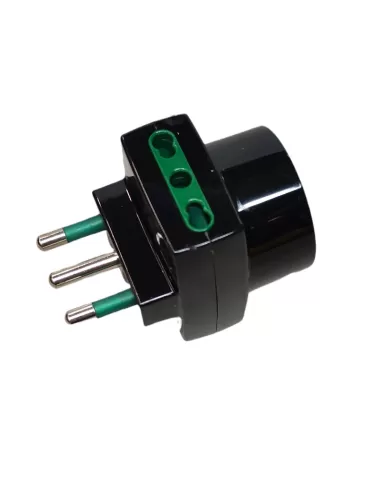 Adaptateur triple Vimar 00323 16A 2P Bipasso Bivalent 10/16A Schuko Noir