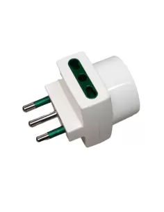 Vimar 00329.B Adaptateur Triple 16A P Bypass Bivalent 10/16A Schuko Spd Blanc 2