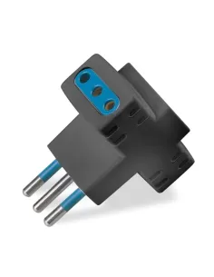 Scame 144 455//n adaptateur bleu clair 3 sorties 2p t 10a