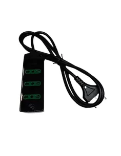 Vimar 00403.C Multiprise avec câble 3 prises va-et-vient 10/16 A P17/11 S17 Noir