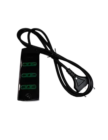 Vimar 00403.C Multiprise avec câble 3 prises va-et-vient 10/16 A P17/11 S17 Noir