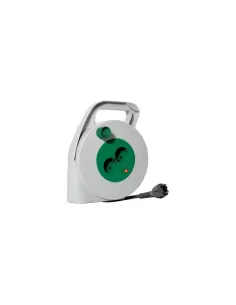 Enrouleur de câble Fanton 01274, 5 mètres de câble 3G1.5, 2 prises Schuko 16 A avec disjoncteur.