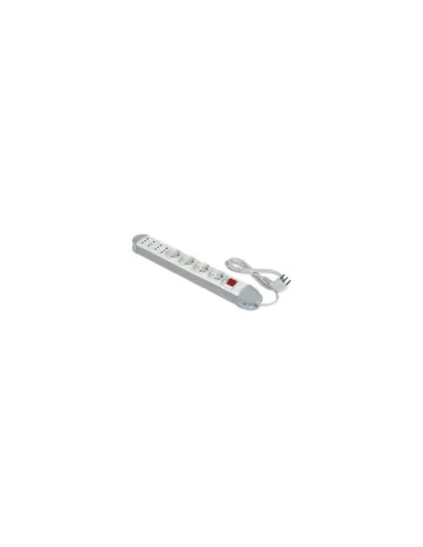 Fanton 45723 Mehrfachsteckdose 4 Bypass-Steckdosen und 4 italienische/deutsche Steckdosen mit Kabel und grauem Schalter