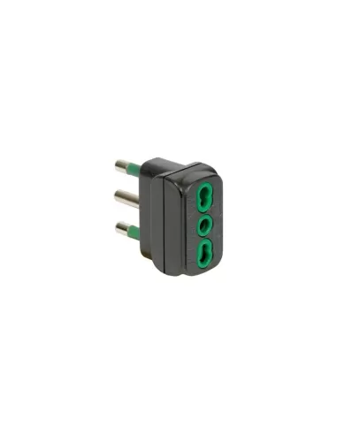 Adaptador de enchufe de doble uso Fanton 82111, 2 pines, 16 A, enchufe negro