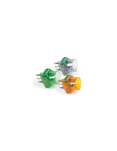 Fanton 82240-0065a Dreifachstecker-Adapter 16a, 2 Steckdosen und eine Steckdose//Schuko, verschiedene Farben