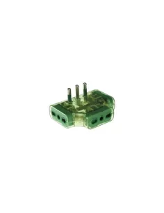 Fanton 87222 adattatore triplo piatto spina 16a  3 prese bivalenti verde
