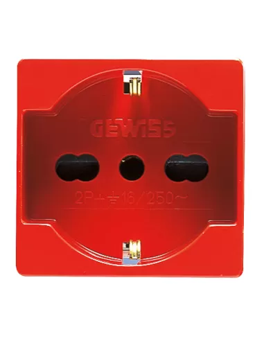 Gewiss gw20296 presa schuko 2p t 16a bivalente st italiano//ted rossa serie system