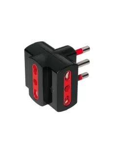 Arteleta (lyvia) rl 9236 n adattore triplo 2p t 16a 250v nero