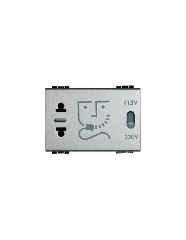 Bticino nt4177 prise rasoir modulaire light tech 230v