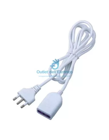 Cfg e236 2-meter linear extension cord, 10A plug, white socket