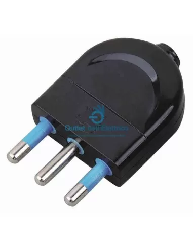 Fiche de terre 2 broches Cfg e250s 16a noire détachée