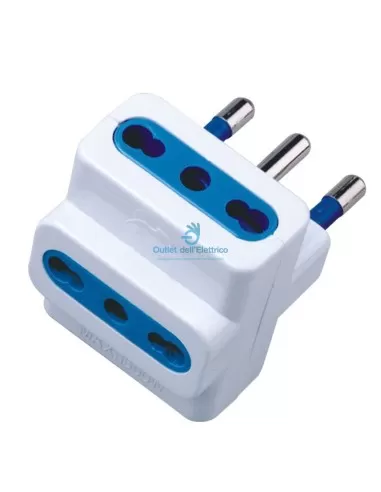 Adaptateur multiple bidirectionnel 16 A Cfg e269s avec 3 prises, blanc