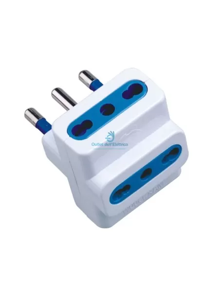 Adaptateur multiple bidirectionnel 16 A Cfg e269s avec 3 prises, blanc