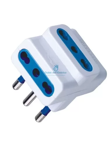 Cfg e269s adattatore multiplo 16a bipasso 3prese bianco