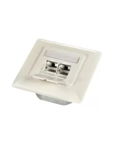 Prise informatique murale 2xrj45 ip43 cat 6 blindée ral7035