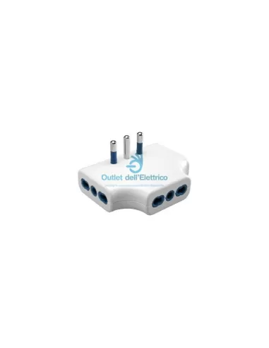 Gewiss GW28405 Adattatore mul.2p+t 10a 3u.10a bianco
